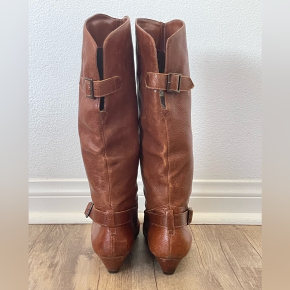 Cognac Leather Boots/Cathy Jean/Size 7 - Picture 4 of 4